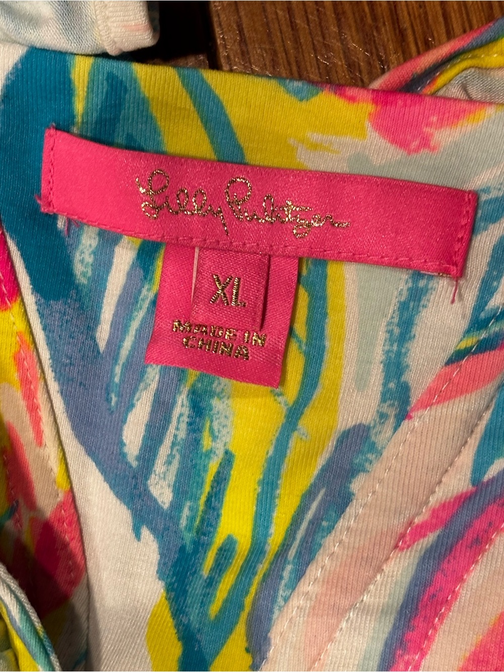 Lilly Pulitzer Bright Pink, Yellow & Blue Tropical Print Dress - Picture 5 of 8